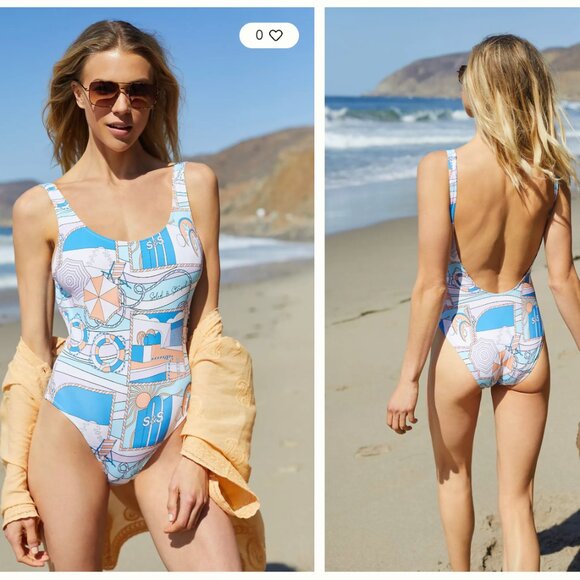 NWT ANTHROPOLOGIE Solid & Striped Annemarie One-Piece Swimsuit Size Small - Picture 1 of 7
